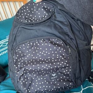 Roxy Black and White Polka Dot Backpack